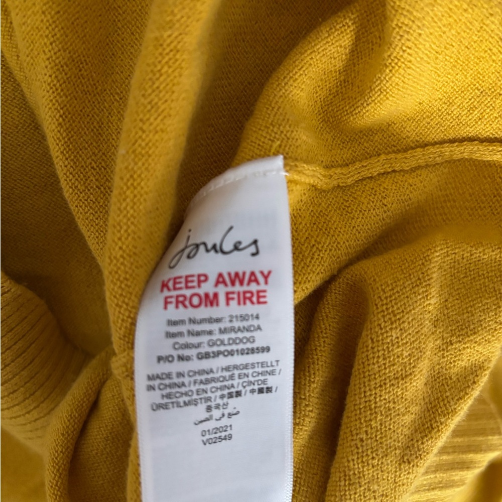 Joules Mustard Yellow Sweater with Dog Design - Picture 12 of 12